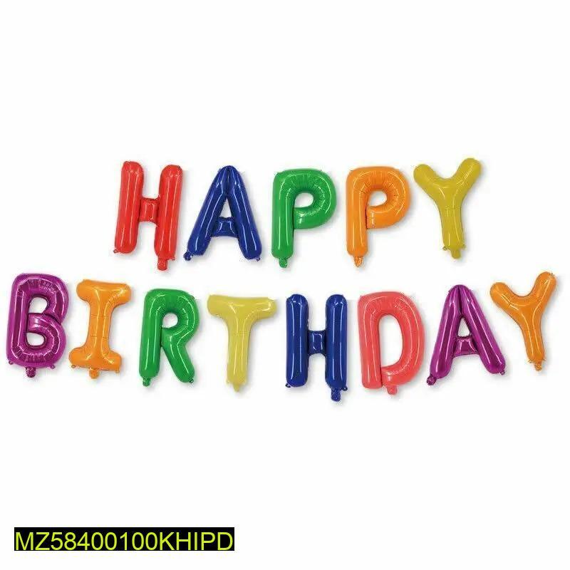13 Pcs Happy Birthday Foil Balloons Set In Multicoloured